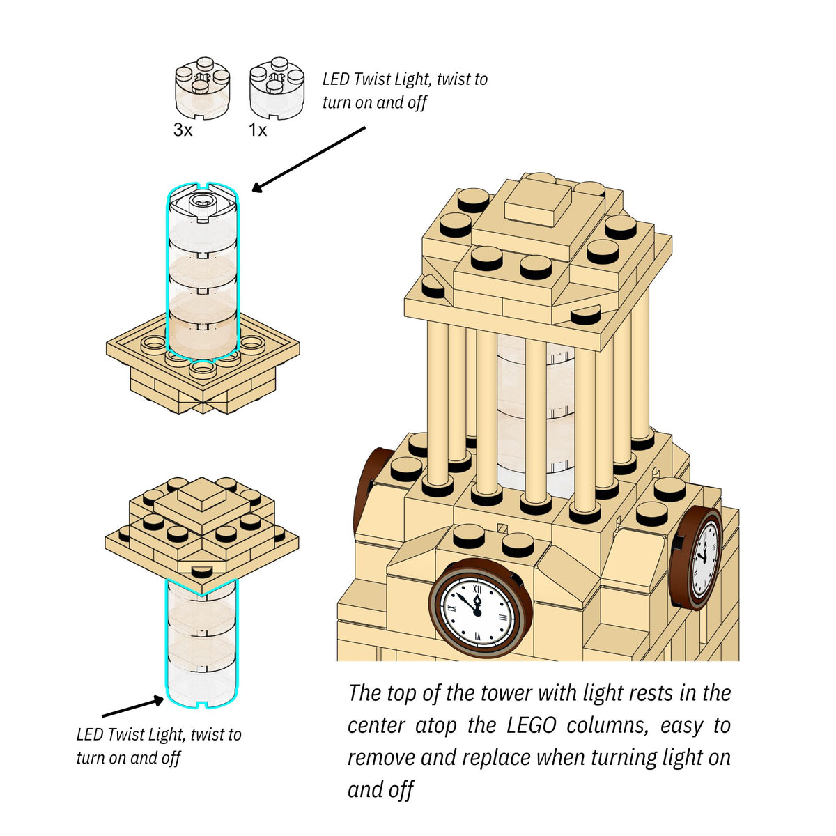 Texas Tower Replacement LED Lights — 2-Pack