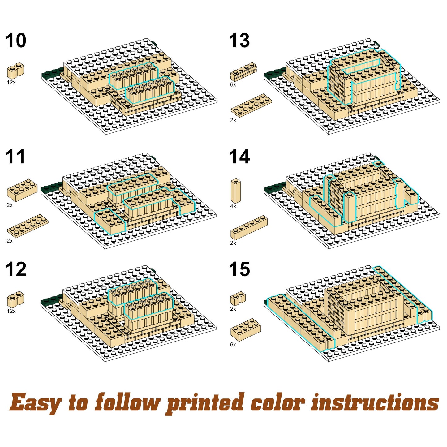 University of Texas UT Tower Mini Replica Model Building Set- with LED Light Brick
