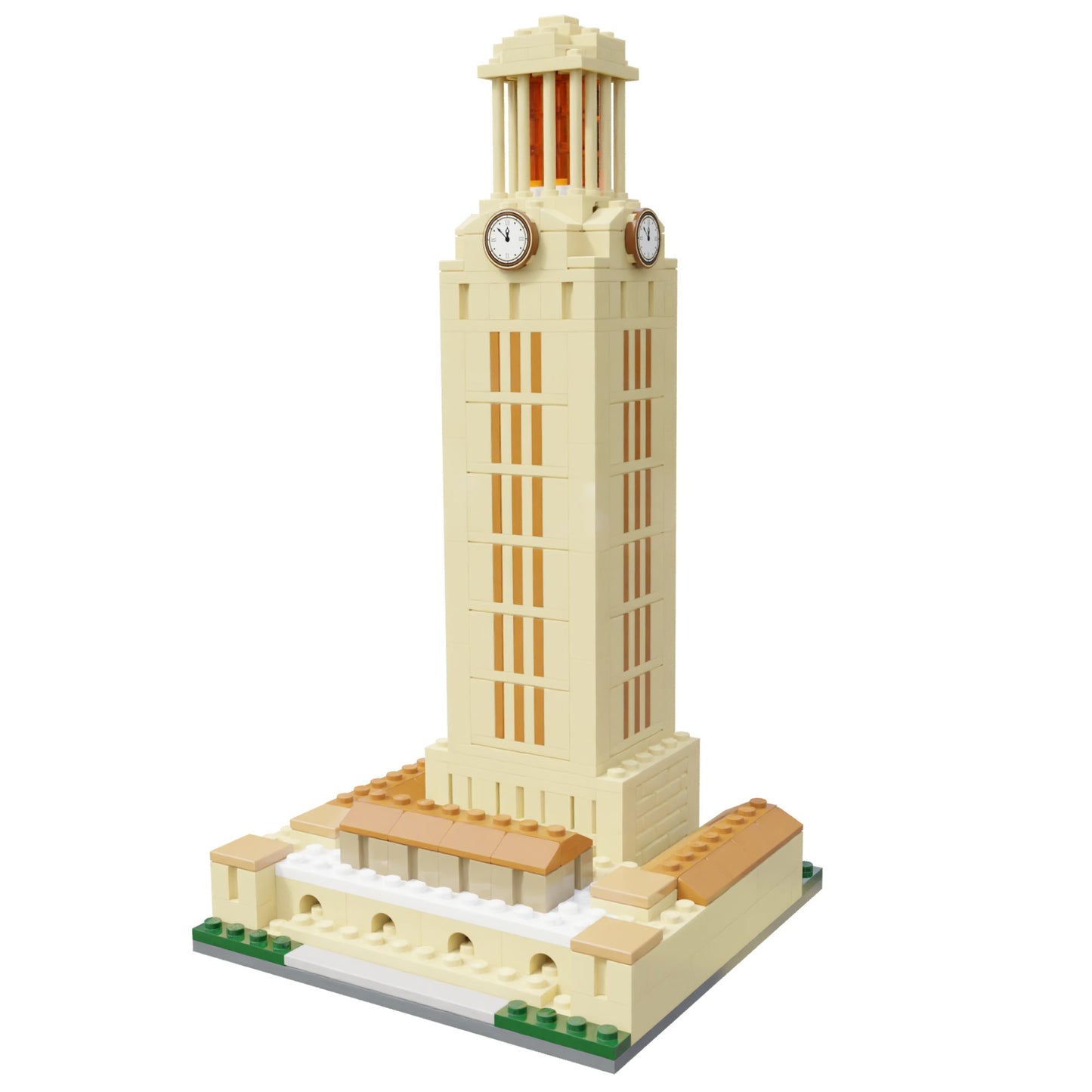 University of Texas UT Tower Mini Replica Model Building Set- with LED Light Brick