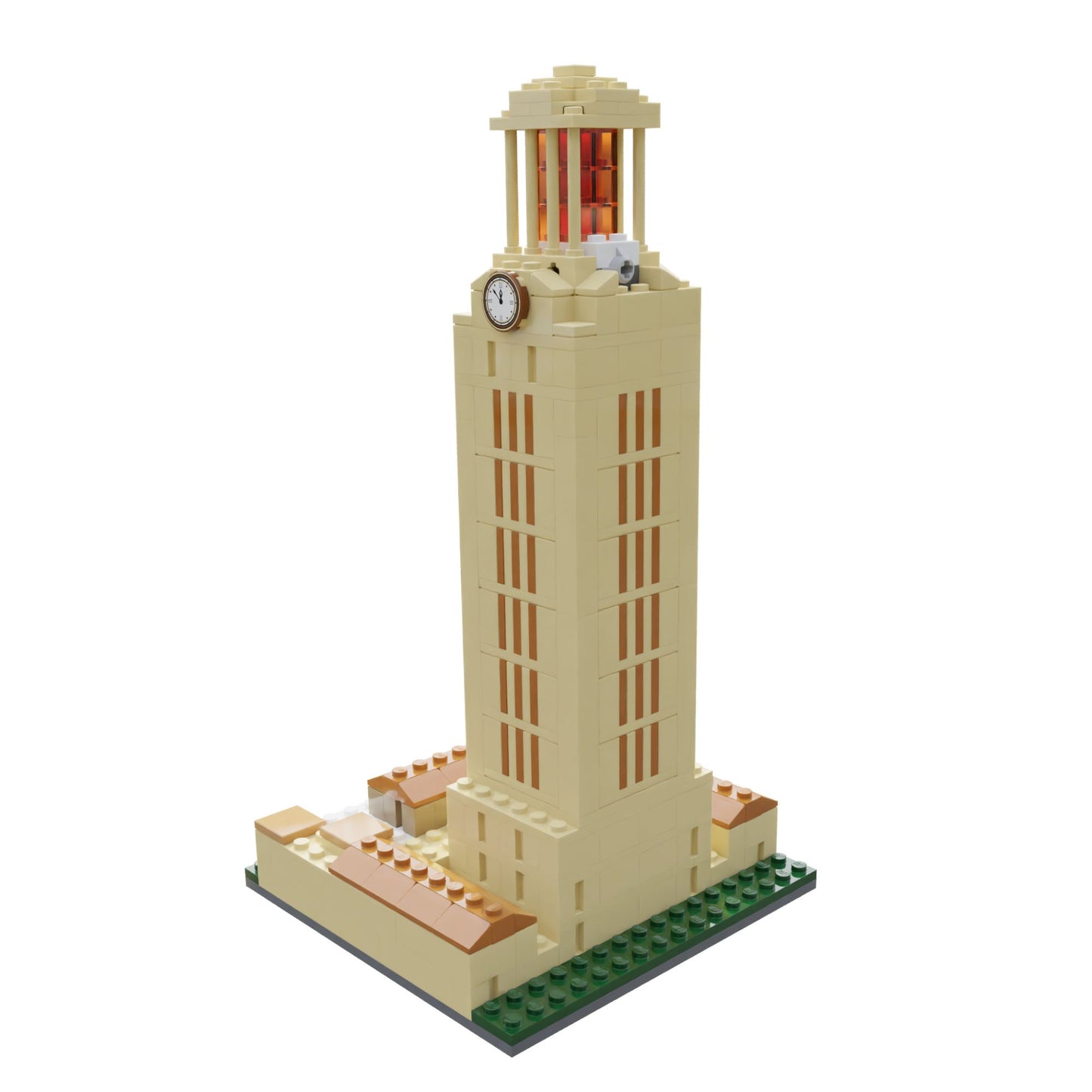 University of Texas UT Tower Mini Replica Model Building Set- with LED Light Brick