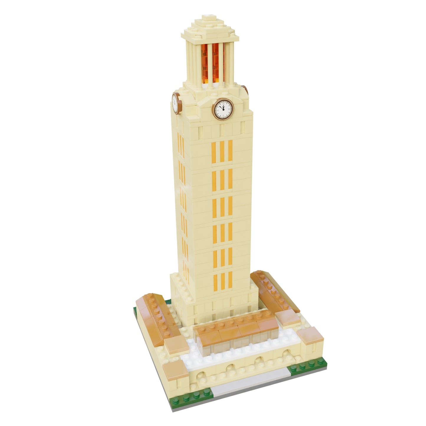 University of Texas UT Tower Mini Replica Model Building Set- with LED Light Brick