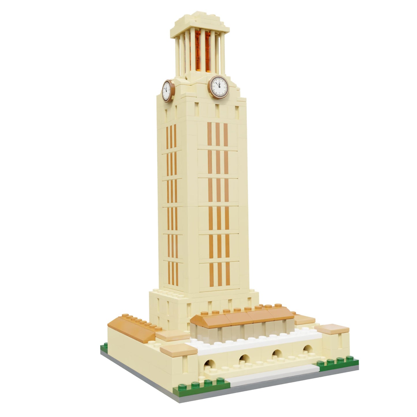 University of Texas UT Tower Mini Replica Model Building Set- with LED Light Brick
